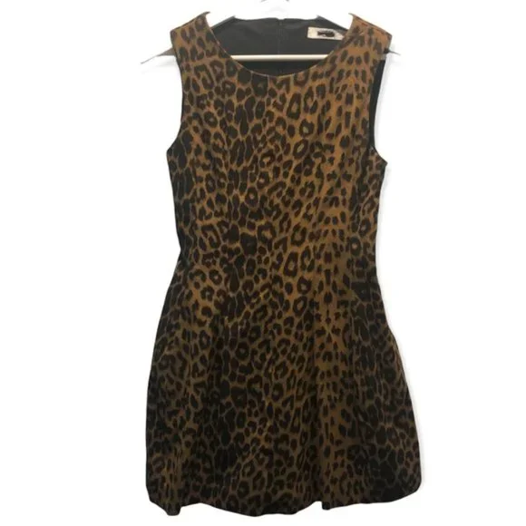 chinese dress ladies Leopard Print Corset A-Line Mini Dress with Drop Waist Brown / S